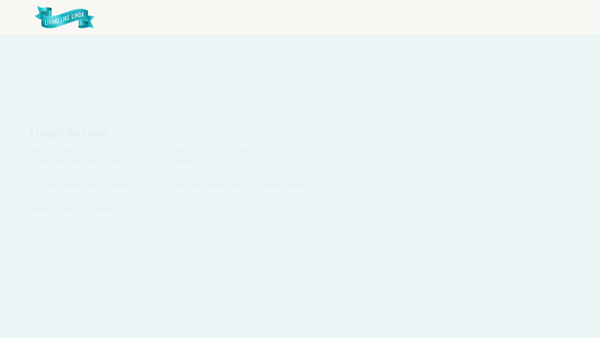 Screenshot of the Living Like Linda website