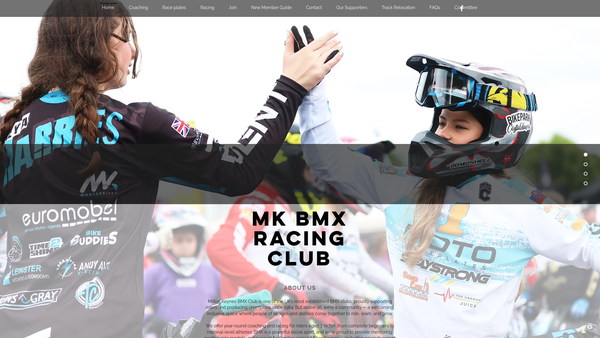Screenshot of the Milton Keynes Bmx Racing Club CIO website