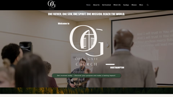 Screenshot of the Open Gate Church website
