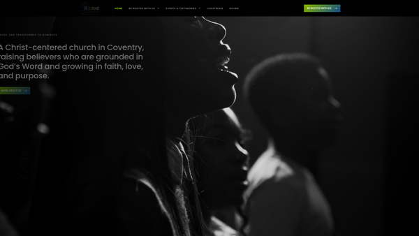 Screenshot of the Rccg The Rooted Church website