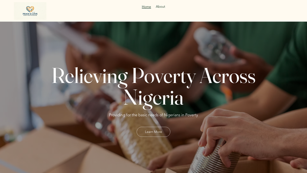 Screenshot of the Peace And Love Poverty Relief Foundation website