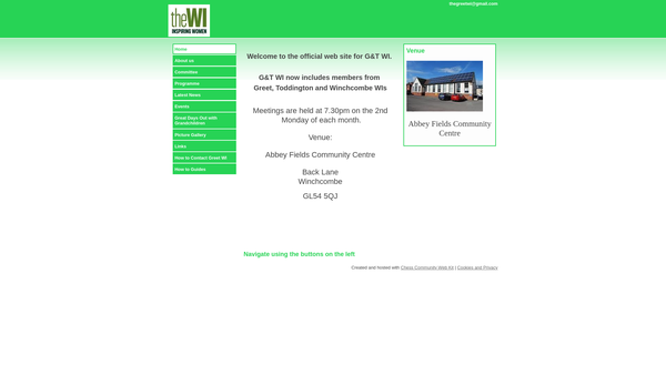 Screenshot of the G&t WI website