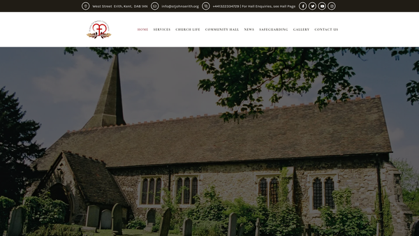 Screenshot of the The Parochial Church Council Of The Ecclesiastical Parish Of St John The Baptist Church, Erith, In The Diocese Of Rochester website