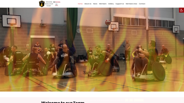 Screenshot of the Dragons Wheelchair Rugby website