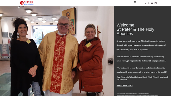Screenshot of the The Parochial Church Council Of The Ecclesiastical Parish Of St. Peter & The Holy Apostles, Plymouth In The Diocese Of Exeter website