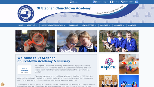 Screenshot of the Friends Of St Stephen Churchtown Academy (Fossca) website