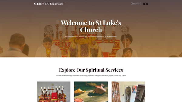Screenshot of the St. Luke's Indian Orthodox Church, Chelmsford website