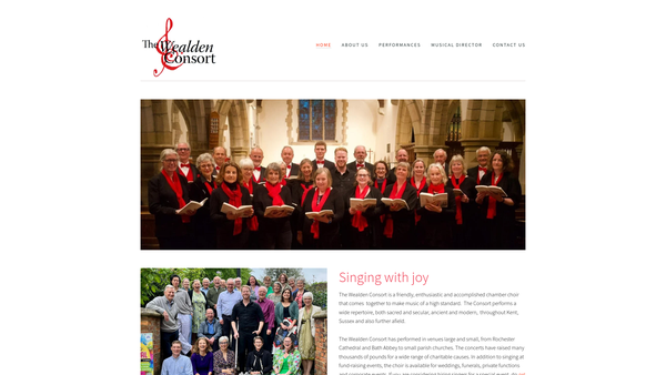 Screenshot of the The Wealden Consort website