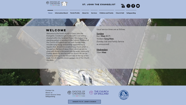 Screenshot of the The Parochial Church Council Of The Ecclesiastical Parish Of St John The Evangelist, Crowborough, In The Diocese Of Chichester website