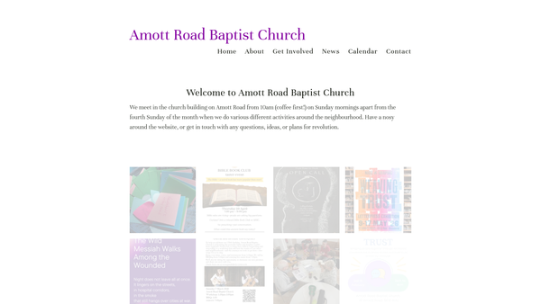 Screenshot of the Amott Road Baptist Church website