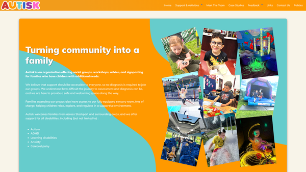 Screenshot of the Autisk website
