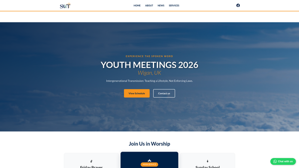 Screenshot of the Spoken Word Christian Mission website