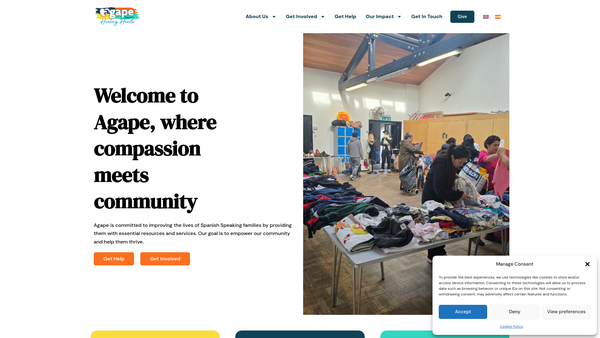 Screenshot of the Agape St Matthew website