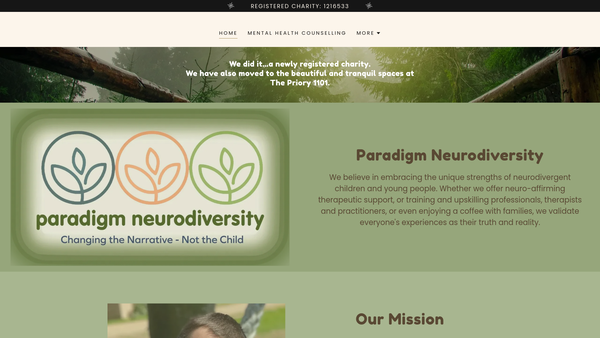 Screenshot of the Paradigm Neurodiversity website