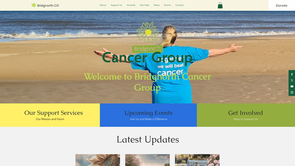 Screenshot of the Bridgnorth Cancer Support Group website
