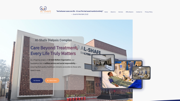 Screenshot of the Al-Nafe Welfare Organisation website