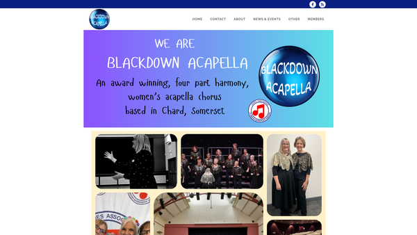 Screenshot of the Blackdown Acapella website