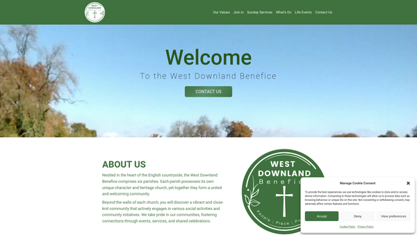 Screenshot of the The West Downland Benefice website
