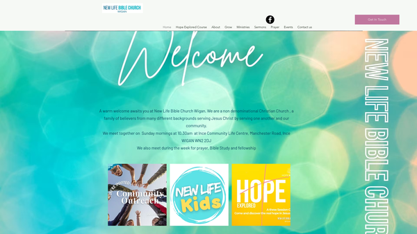 Screenshot of the New Life Bible Church Wigan website