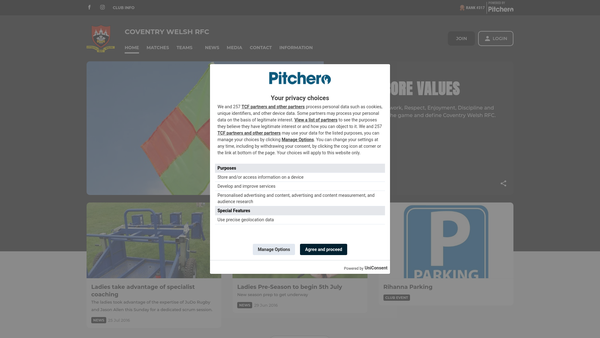 Screenshot of the Coventry Community Sports Hub website