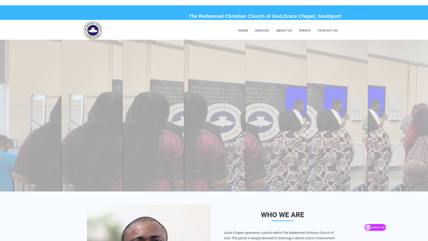 Screenshot of the The Redeemed Christian Church Of God, Rccg, Grace Chapel, Southport website