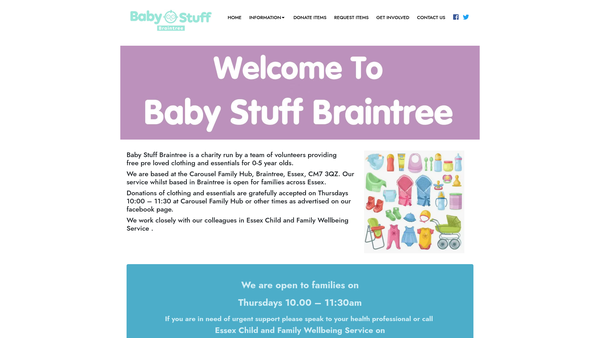 Screenshot of the Baby Stuff Braintree website