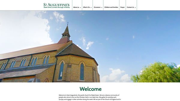 Screenshot of the The Parochial Church Council Of The Ecclesiastical Parish Of St Augustine Of Canterbury, Slade Green In The Diocese Of Rochester website