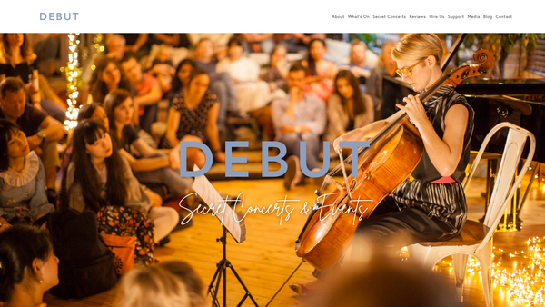 Screenshot of the Debut website