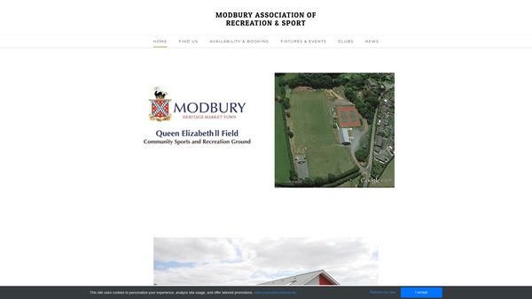 Screenshot of the Modbury Recreation And Sports Trust website