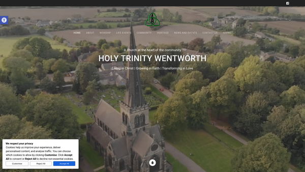 Screenshot of the The Parochial Church Council Of The Ecclesiastical Parish Of Wentworth In The Diocese Of Sheffield website