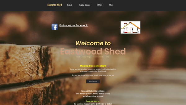 Screenshot of the Eastwood Shed website