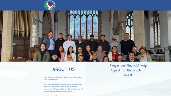 Screenshot of the New Life Church Oxford website