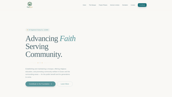 Screenshot of the Deenserves Organisation website