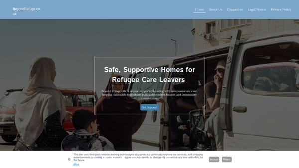 Screenshot of the Beyond Refuge website