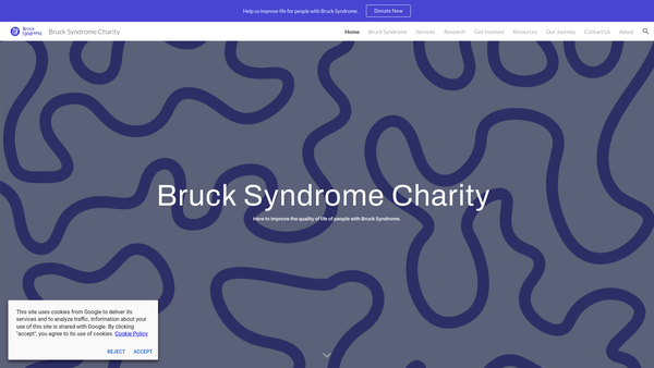 Screenshot of the Bruck Syndrome website