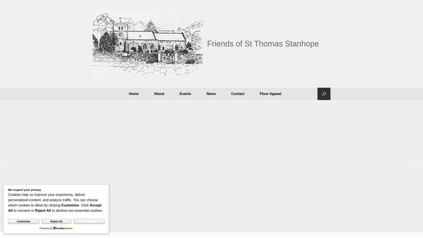Screenshot of the Friends Of St Thomas Stanhope website