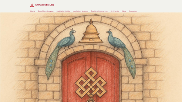 Screenshot of the Sakya Rigzin Ling website