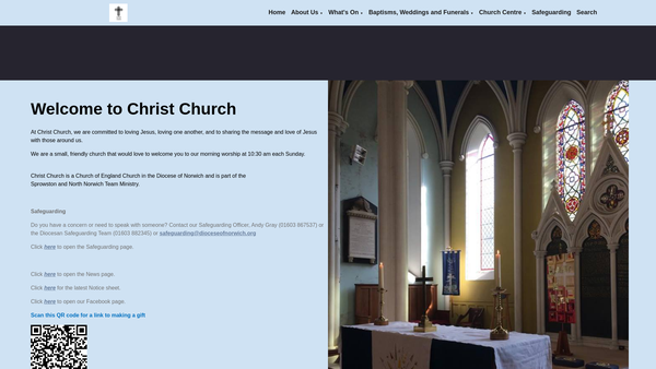 Screenshot of the The Parochial Church Council Of The Ecclesiastical Parish Of Christ Church New Catton, Norwich, In The Diocese Of Norwich website