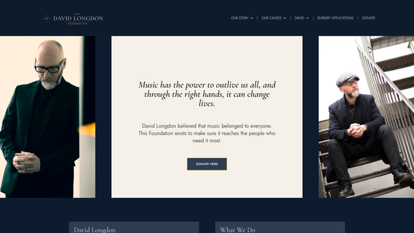 Screenshot of the The David Longdon Foundation website