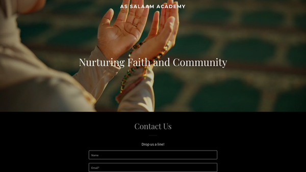 Screenshot of the As Salaam Academy website
