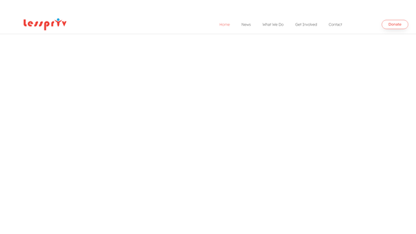 Screenshot of the Lesspriv website