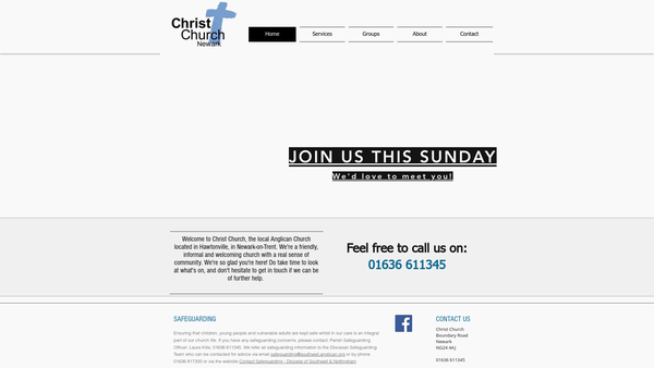Screenshot of the The Parochial Church Council Of The Ecclesiastical Parish Of Christ Church, Newark-On-Trent, In The Diocese Of Southwell And Nottingham website