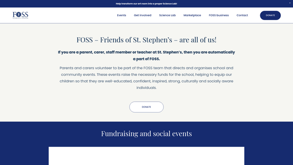 Screenshot of the Friends Of St Stephen's School (Shepherds Bush) website