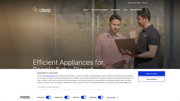 Screenshot of the Clasp Ngo Ltd website
