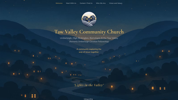 Screenshot of the Taw Valley Community Church website