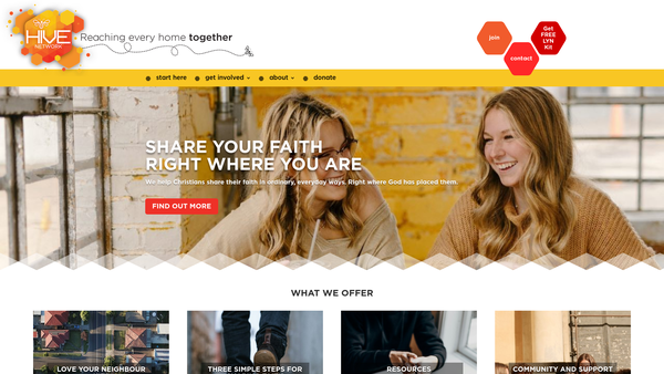 Screenshot of the The Hive Network website