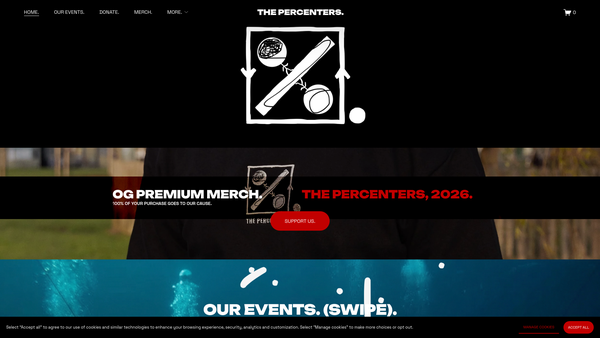 Screenshot of the The Percenters. website