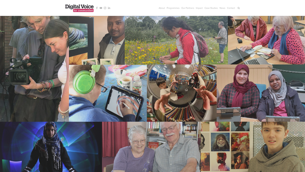 Screenshot of the Digital Voice For Communities website