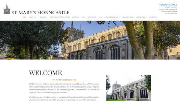 Screenshot of the The Parochial Church Council Of The Ecclesiastical United Parish Of The Horncastle Group In The Diocese Of Lincoln website