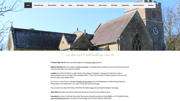 Screenshot of the The Parochial Church Council Of The Ecclesiastical Parish Of St Peter, Dumbleton, In The Diocese Of Gloucester website